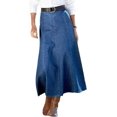 thumbnail image 1 of CAILDANL Women's Western Style Front Slit Design Wash Jean Long Denim Maxi Skirt, 1 of 2