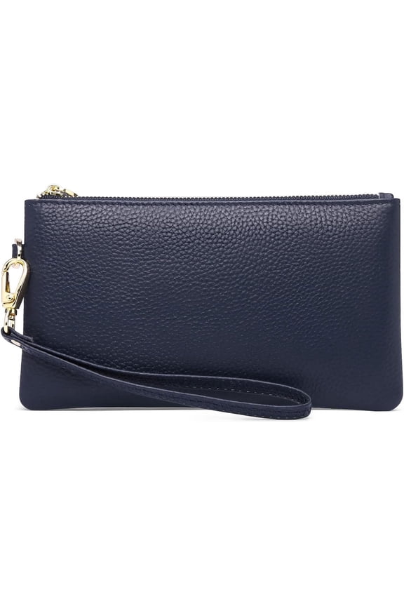 Women's Wristlet Clutch Slim Leather Wallet RFID Blocking Handbag
