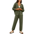 thumbnail image 1 of CAILDANL Womens Cardigan Pants Sets 2 Piece Slouchy Sweater Loungewear, 1 of 2