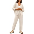 thumbnail image 1 of CAILDANL Womens Cardigan Pants Sets 2 Piece Slouchy Sweater Loungewear, 1 of 2