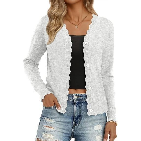 CAILDANL Womens Cardigan Sweaters Long Sleeve Casual Lightweight Button Down V-Neck Fall Clothes 2025