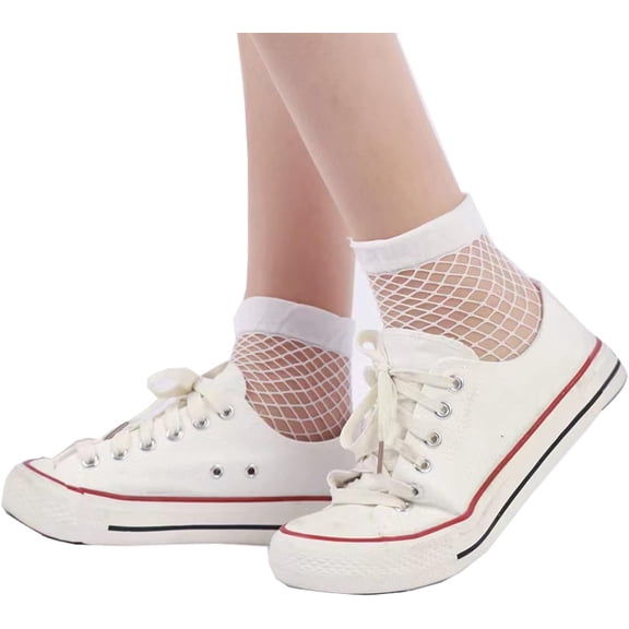 CAILDANL Womens Fishnet Socks Short Ankle Sock High Mesh Fishnet Hosiery 5 Pack/10 Pack