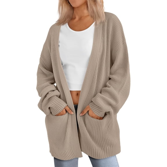 CAILDANL Womens Oversized Cardigans Soft Knit Cardigan Sweater with Pockets