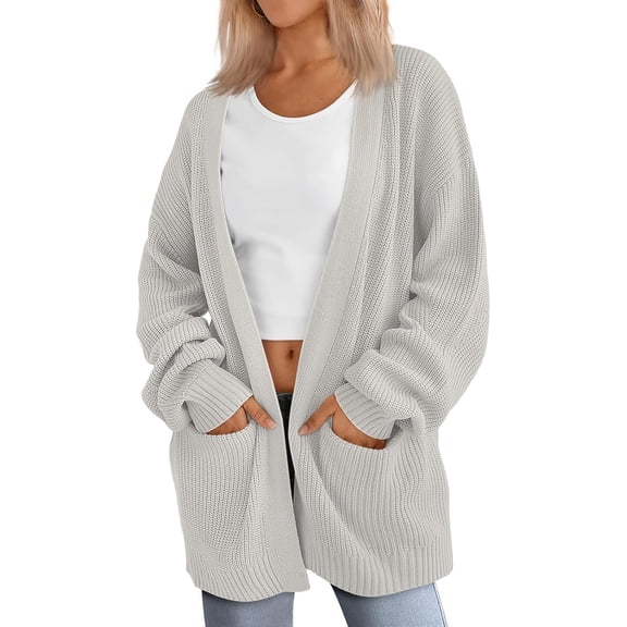 CAILDANL Womens Oversized Cardigans Soft Knit Cardigan Sweater with Pockets