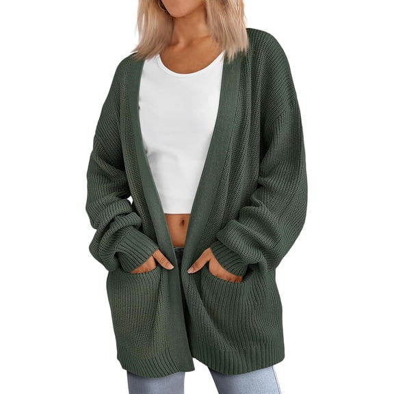 CAILDANL Womens Oversized Cardigans Soft Knit Cardigan Sweater with Pockets