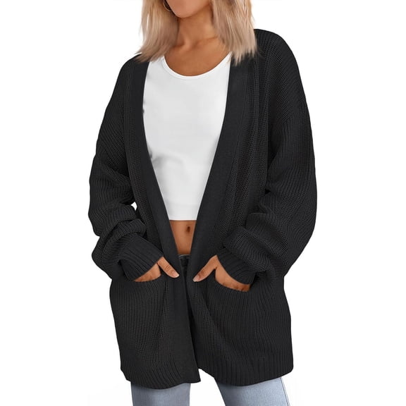 CAILDANL Womens Oversized Cardigans Soft Knit Cardigan Sweater with Pockets