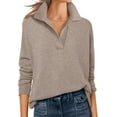 thumbnail image 1 of CAILDANL Womens Polo V Neck Long Sleeve Sweaters Lightweight Dressy Casual Business Basic Knit Pullover Top 2025 Fall Outfits, 1 of 2