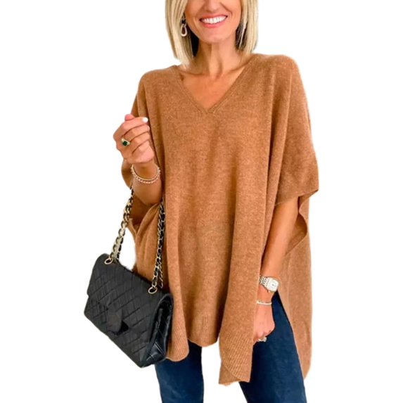 CAILDANL Womens Poncho Sweater Women V Neck Ponchos and Wraps Batwing Sleeveless Shawl Pullover Sweaters Women's Clothing