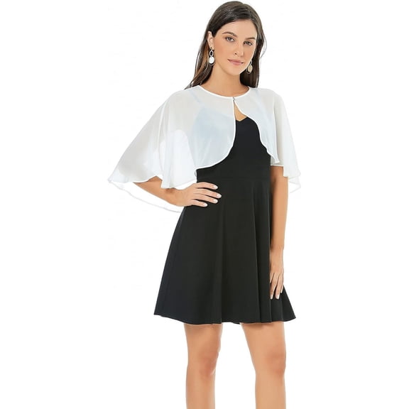 CAILDANL Womens Shawls and Wraps for Evening Dress Chiffon Shawl Cape Wedding Guest Bridesmaid Capelets Scarves