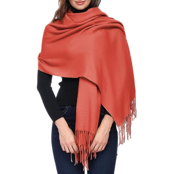 CAILDANL Womens Thick Soft Pashmina Shawl Wrap Scarf Warm Solid Color Stole