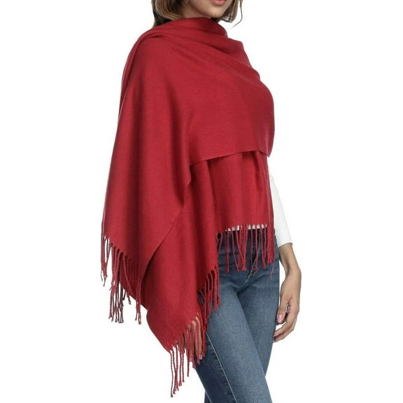 CAILDANL Womens Thick Soft Pashmina Shawl Wrap Scarf Warm Solid Color Stole