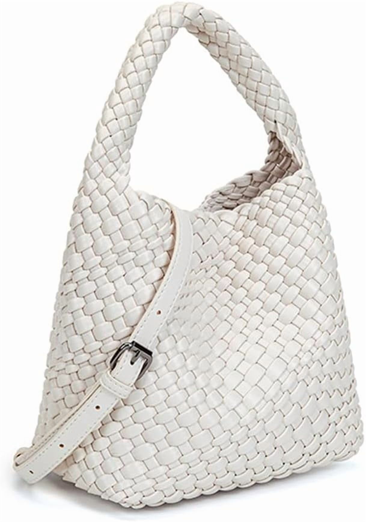 CAILDANL Woven Leather Bags for Women Knoted Women Handbag Designer Shoulder Bucket Purse Handmade Fashion Tote Hobo Bag Small