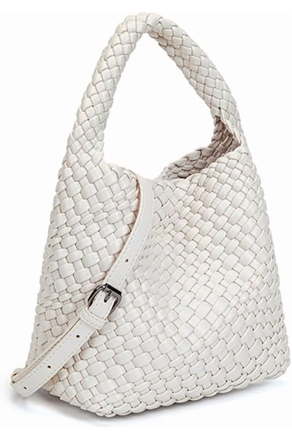 Woven Leather Bags for Women Knoted Women Handbag Designer Shoulder Bucket Purse Handmade Fashion Tote Hobo Bag Small