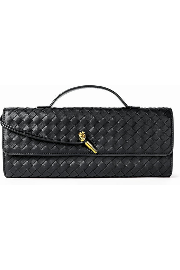 Woven Purse for Women Evening Clutch Woven Leather Handbags Crossbody Bag Formal Evening bag
