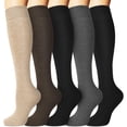 thumbnail image 1 of CAILDANL fleece 5 Pairs Warm Knee High Socks for Women-Thermal Cotton Socks for Hiking,Work,Winter,Gifts, 1 of 7
