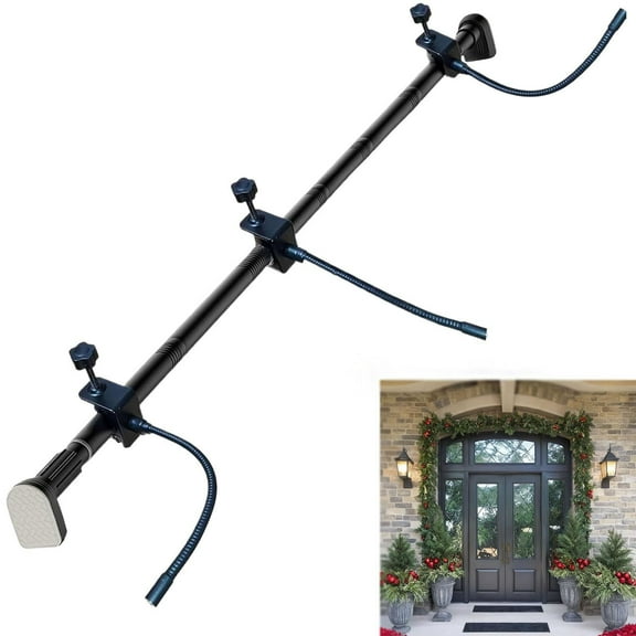 CAIMYY Adjustable Garland Hanger for Front Door 32-40 Inch No Drill No Damage Holder for Wreaths Lights and Holiday Decor