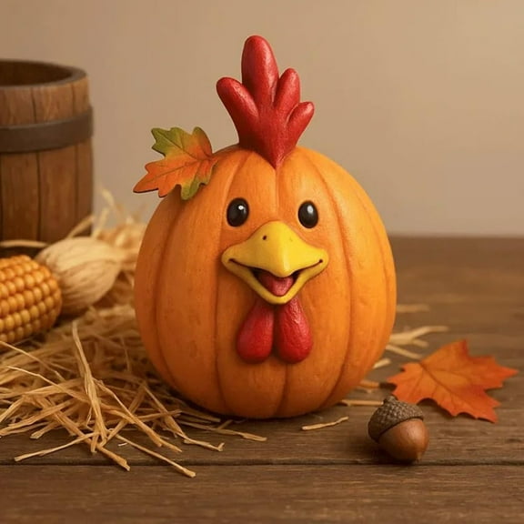 CAIMYY Animal Pumpkin Figurines Resin Statue for Autumn Halloween Thanksgiving Home Decor