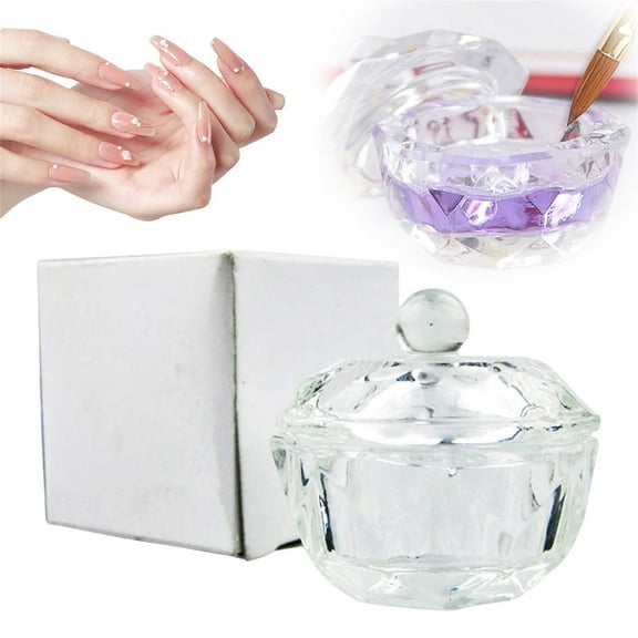 CAIMYY Glass Acrylic Liquid Dish Cup With Lid Nail Art Pouring Pen Cleaning Tool For Nail Tech Salon Professional Manicure Set