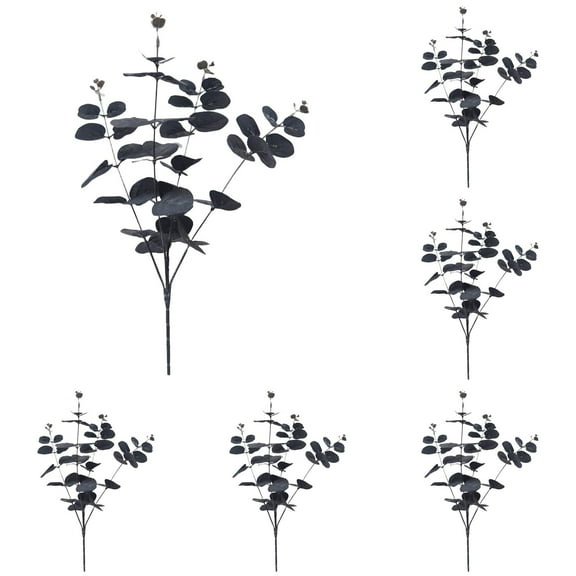 CAIMYY Halloween Decor Black Artificial Flowers Stems - Halloween Gothic Decor with Adjustable Branches - Dark Floral Arrangement for Table Centerpiece, Bathroom, Mantel - Farmhouse Decor