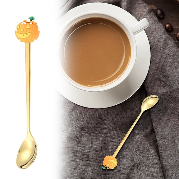 CAIMYY Halloween Stainless Dessert Spoons With Themed Designs For Home And Coffee Bar