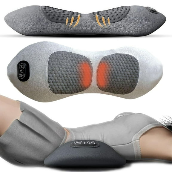 CAIMYY Heated Vibrating Back Massager Lumbar Support Pillow For Sciatica Pain Relief Corded Electric Massage Pad For Neck Shoulders Waist For Men Women