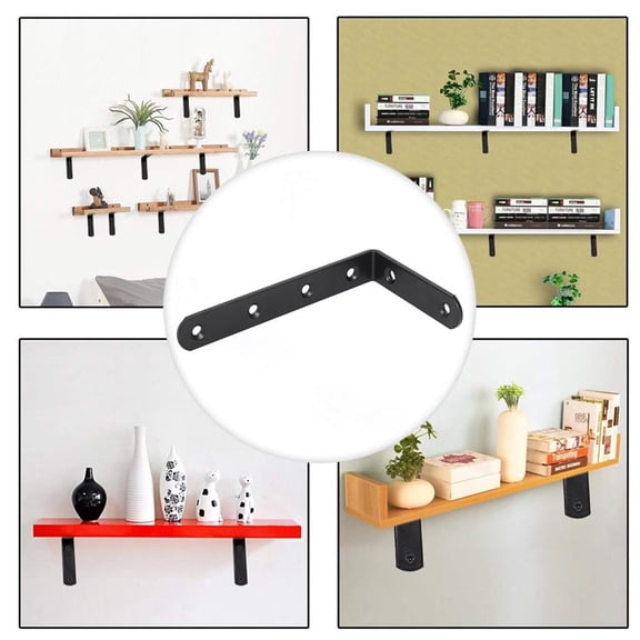 CAIMYY Heavy Duty Shelf Bracket L Shape Corner Brace 3Mm Thick Countersunk Hole Wall Mounted Support For Shelves Table Desk Drawer Repair