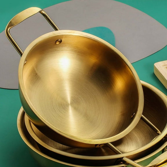 CAIMYY Korean Stainless Steel Ramen Pot - 7.1" Multi-Use Noodle Cooker with Lid, Induction Compatible for Soup, Pasta & Kimchi Jjigae, Dishwasher Safe for Home & Camping