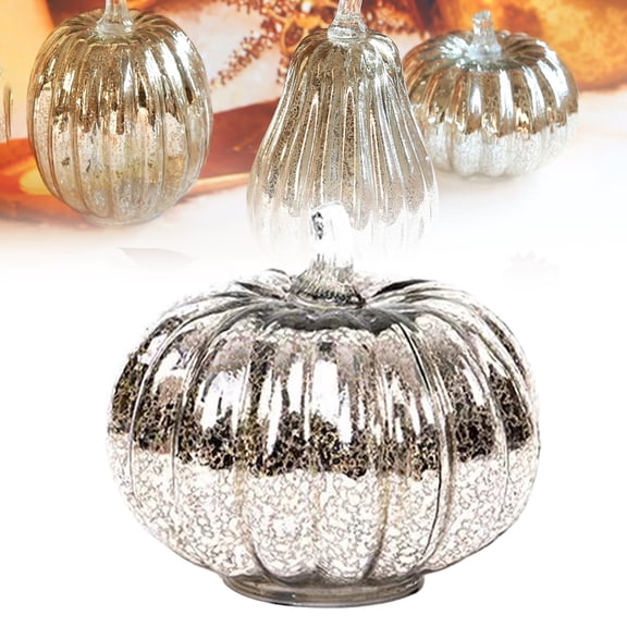 CAIMYY LED Lighted Pumpkin Decorations with Timer - Starry Night Glass Pumpkins for Halloween & Fall Decor - Battery Operated Sparkling Lights for Bedroom, Bathroom & Home Parties