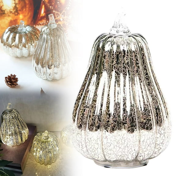 CAIMYY LED Lighted Pumpkin Decorations with Timer - Starry Night Glass Pumpkins for Halloween & Fall Decor - Battery Operated Sparkling Lights for Bedroom, Bathroom & Home Parties