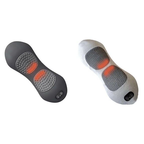 CAIMYY Lumbar Massage Pillow With Soothing Heat And Vibration Corded Back Massager Pad Ergonomic Memory Foam Support For Shoulder Neck Pain Relief 2 Pack