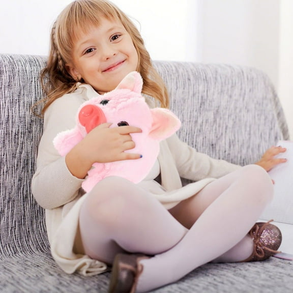 CAIMYY Pig Plush Electronic Pets Animated Walking Stuffed Animal with Moving Mouth And Sound Interactive Companion Pet for Home Decor Fun Holiday Gifts White Pink Brown