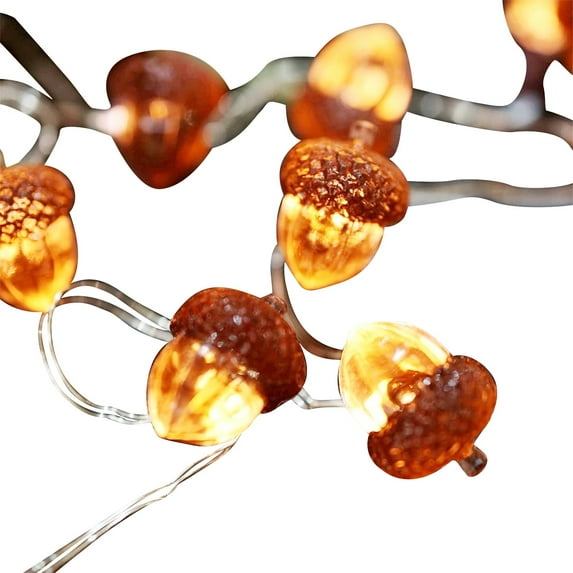CAIMYY Pine Cone String Lights Battery Operated 30 Led 9.8Ft Warm Amber Thanksgiving Fall Autumn Decor For Bedroom Mantle Wreath Wedding Party Outdoor Indoor