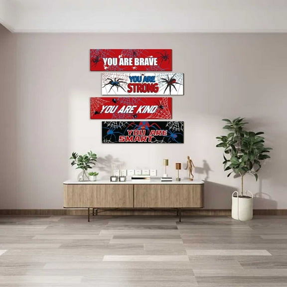 CAIMYY Wooden Wall Art for Boys Room - Inspirational Retro Theme Signs with Motivational Quotes, Kids Bedroom Game Room Decor Set for Teen Boys Birthday Gift