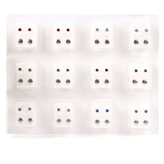 CAIROYAR Graceful Vara Starter Earrings for Piercing Ears, Gold, 12 Pairs