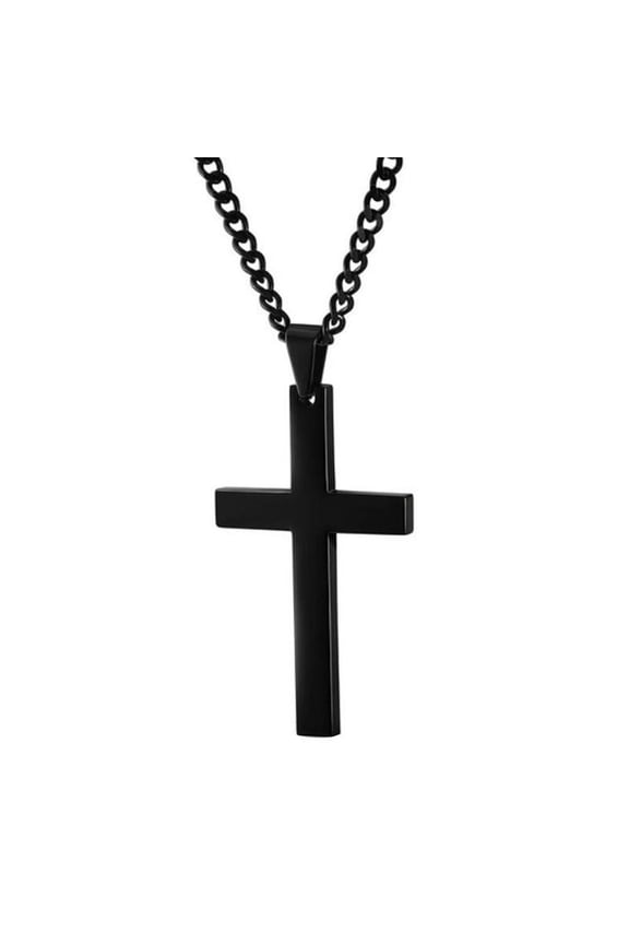 CAIROYAR Simple Plain Cross Pendant Chain Necklace