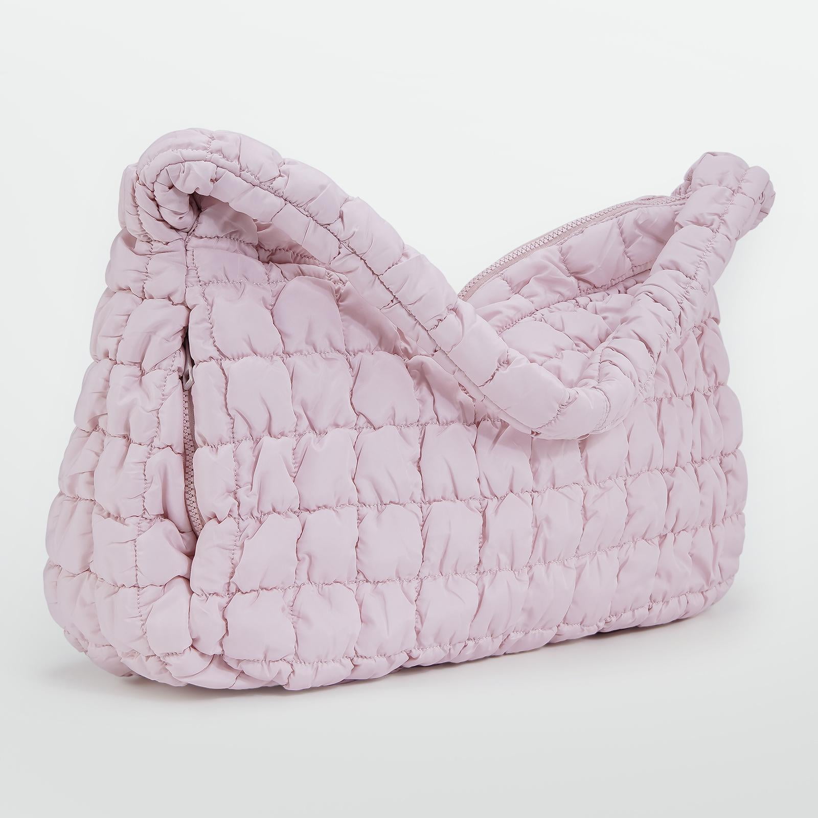 ★COVERNAT WOMAN★ Cloverheart Quilted Big Tote Bag Pink CO2 Quilted Puffer Tote Bag Large Crossbody Shoulder Bag with