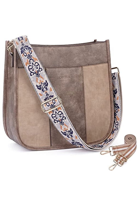 Crossbody Bag Women Vegan Leather Hobo Handbag Trendy Crossbody Bag for Women with 2 Adjustable Straps