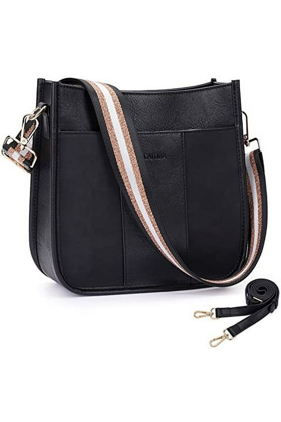 Crossbody Bag Women Vegan Leather Hobo Handbag Trendy Crossbody Bag for Women with 2 Adjustable Straps