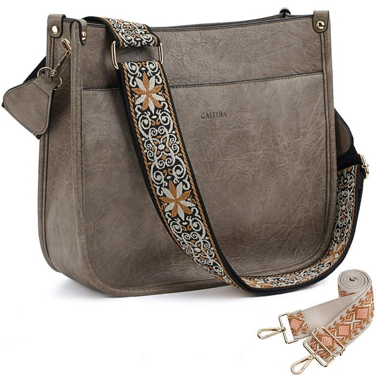 CAITINA Crossbody Bag Women Vegan Leather Hobo Handbag
