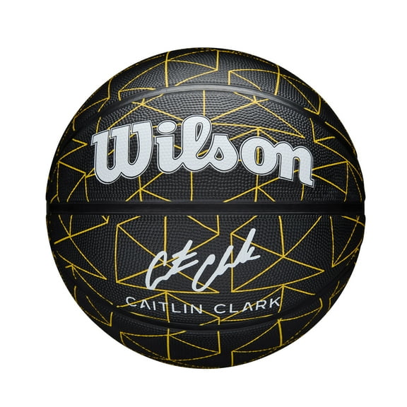 Wilson Caitlin Clark Repetition Outdoor Basketball - Black/Yellow, Size 6 - 28.5"