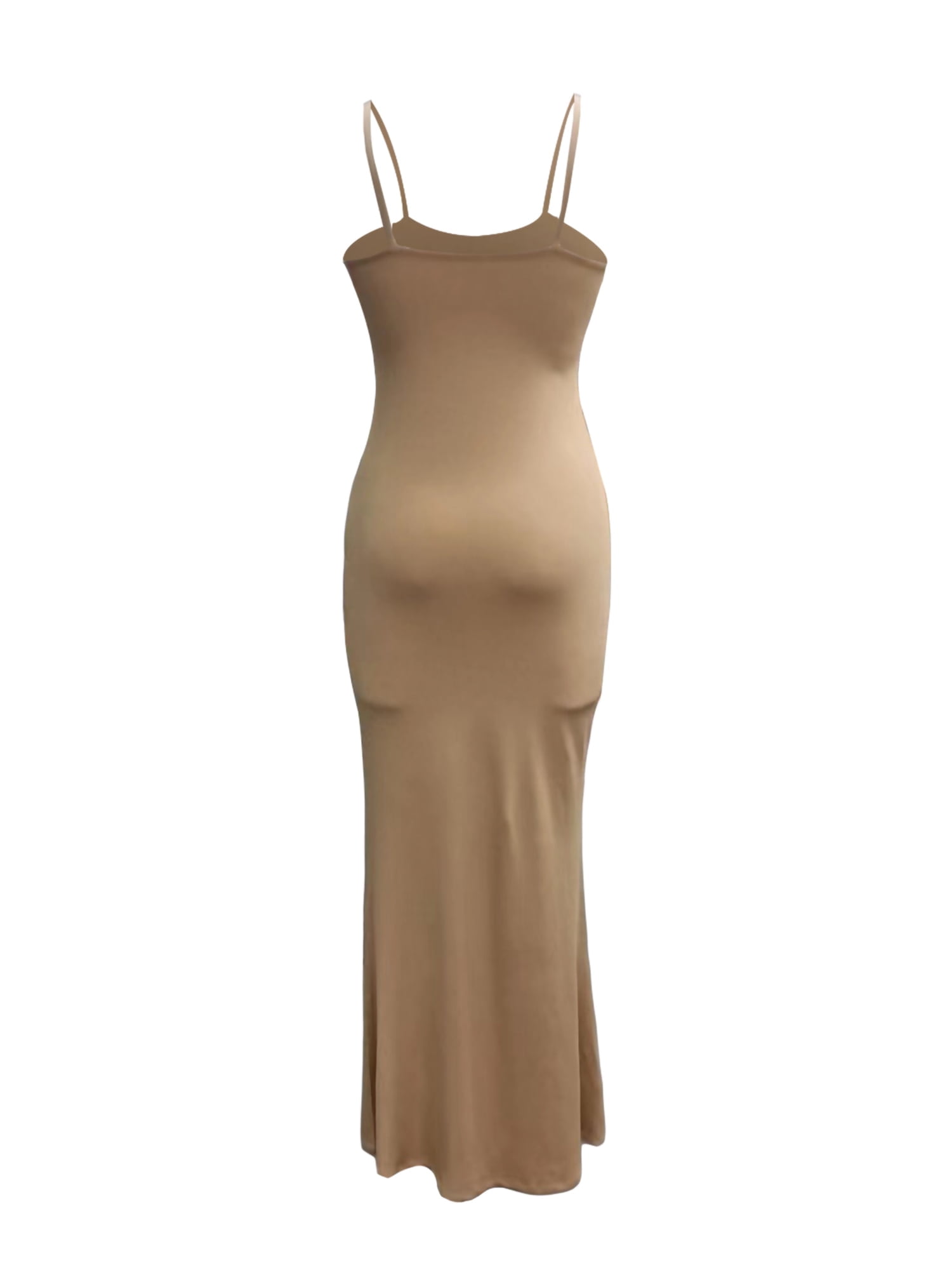 Women's Summer Solid Color Spaghetti Strap Backless A-Line Dress For Vacation P 36064086