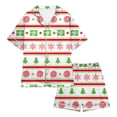 thumbnail image 1 of CAIVO 2 Piece Pajama Sets Children's Short Sleeve Lapel Button Down Shirts Tops With Shorts Set Christmas With Pockets Sleepwear, 1 of 6