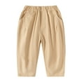thumbnail image 1 of CAIVO 2025 New Children Solid Color Casual Pants Slacks Trousers Fashion Street Pants Versatile Toddler Daily Wear, 1 of 4