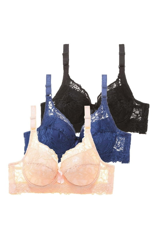 3-Pack Women Bras With Underwire Push Up Bra Sets Sexy Bustier Sports Bra Training Bra With Adjustable For Everyday Fitness Sports Brassiere Boho Bralette