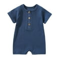 thumbnail image 1 of CAIVO Baby Boys O-Neck Romper Jumpsuit Short Sleeve Summer Casual Outfits Bodysuit Onesie Playwear For Cozy Toddler Child Daily Wear, 1 of 3