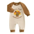 thumbnail image 1 of CAIVO Baby Boys Thanksgiving Romper Jumpsuit Long Sleeve Bodysuit With Embroidered Turkey Design Cute Crawler Onesie Jumpsuit Holiday Photoshoot Classic One-Pieces, 1 of 3