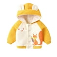 thumbnail image 1 of CAIVO Baby Hooded Cute Animal Print Coats Autumn Winter Girls Winter Boys Padded Jacket Padded Coats Long Sleeve Trendy Outerwear, 1 of 3