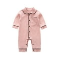 thumbnail image 1 of CAIVO Baby Long Sleeved Pajamas Clothing Autumn Baby Home Lapel Jumpsuit Birthday Toddler Child Daily Wear, 1 of 5