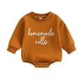 thumbnail image 1 of CAIVO Baby Thanksgiving Letter Print Long Sleeved Baby Onesie Cozy Toddler Child Daily Wear, 1 of 8
