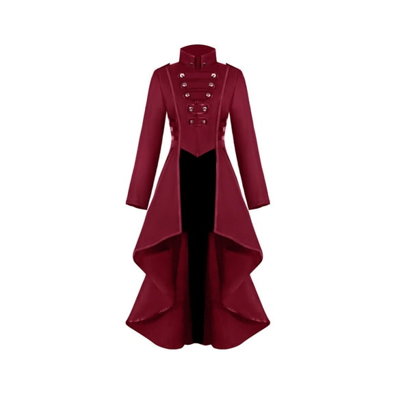 CAIVO Big Girls Gothic Tuxedo Long Trench Jacket Halloween Hallowmas Long Tops Dress Versatile Toddler Child Daily Wear